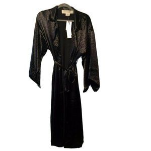 Treasure & Bond 100% Polyester Kimono Jacket Black, One Size Poolside Coverup